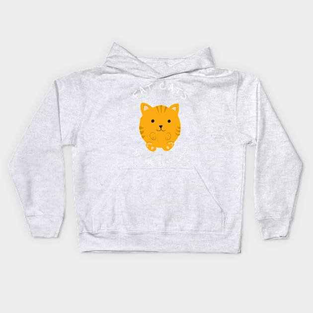 Fat Cats Are the Best Cats Kids Hoodie by Corncheese